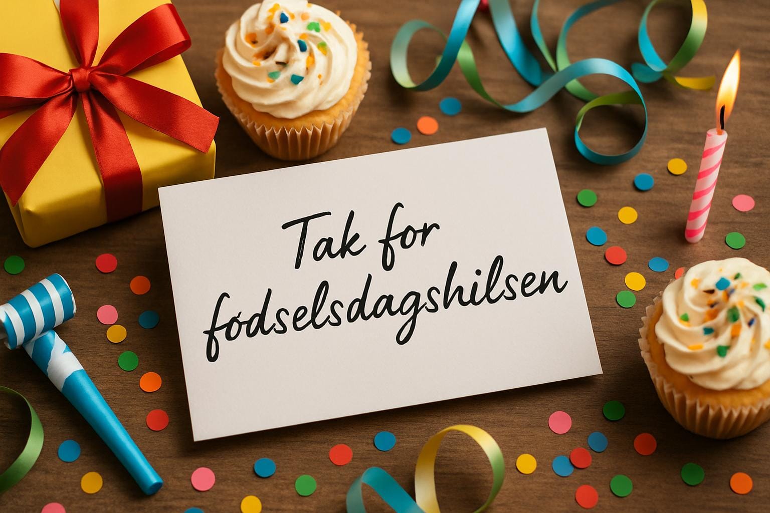 Sådan kan du sige tak for fødselsdagshilsner – eksempler og tekstforslag